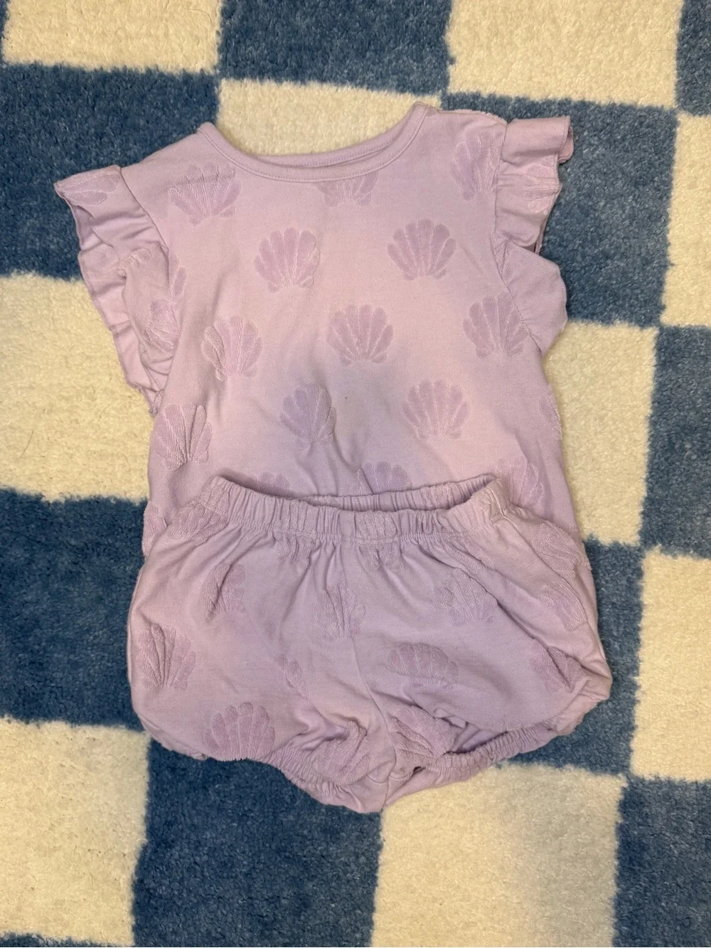 Lilac Shell-Print Toddler Two Piece Set